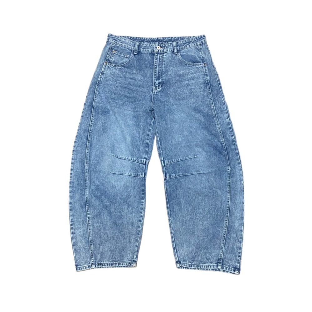 Unbranded Women’s Barrel Wide Leg Baggy Mid Rise Parachute Cargo Jeans Sz XL